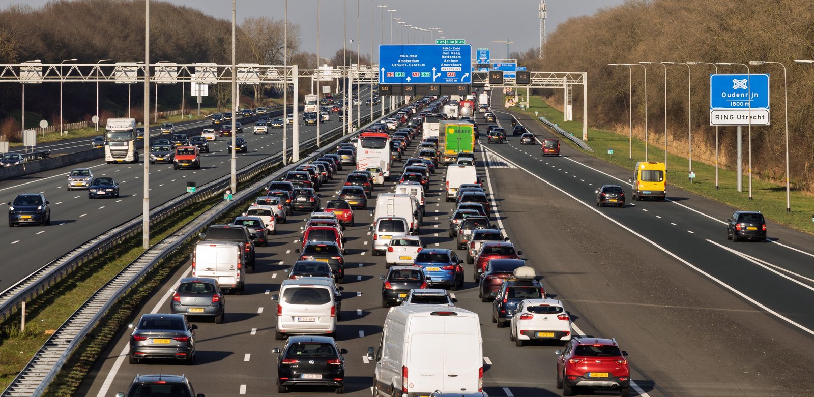 File op de snelweg